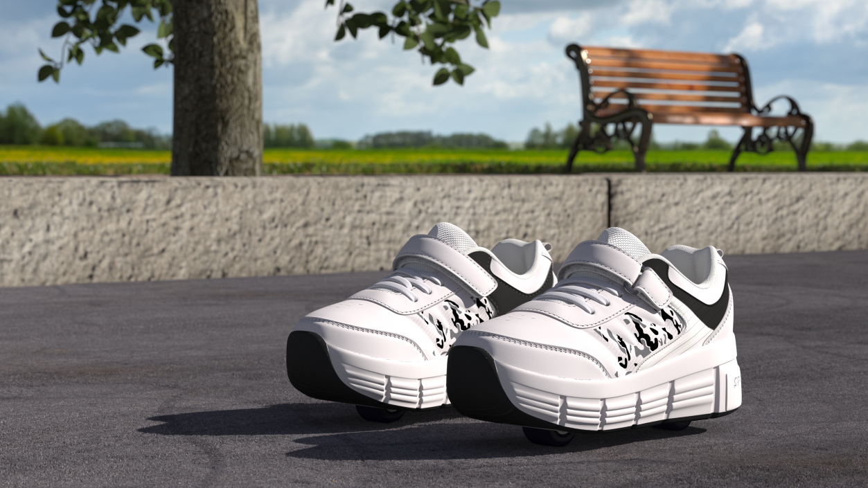 3D Roller Shoes White model