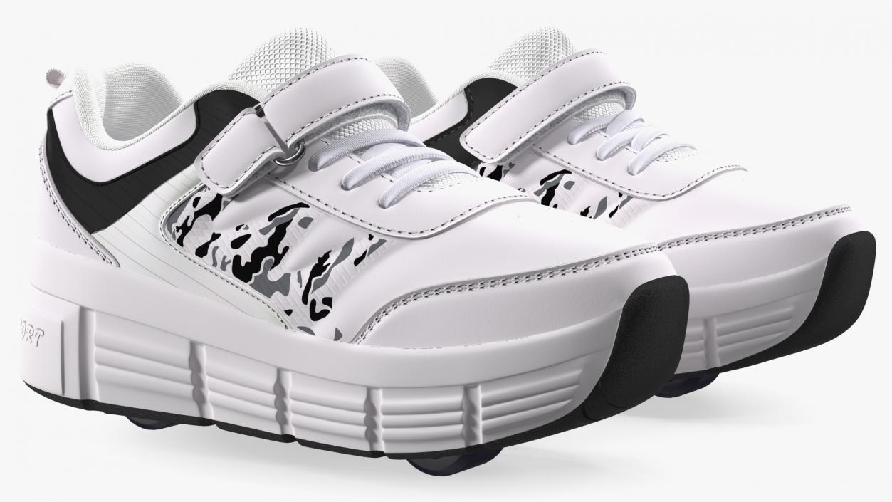 3D Roller Shoes White model