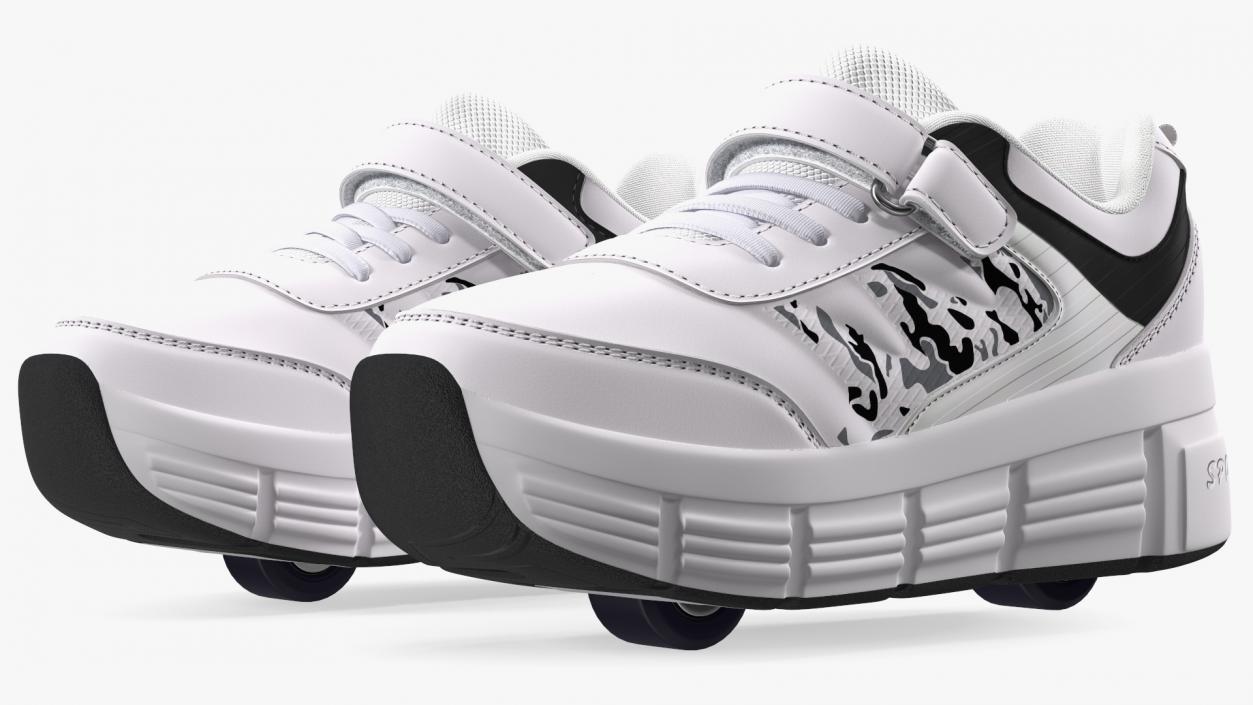 3D Roller Shoes White model