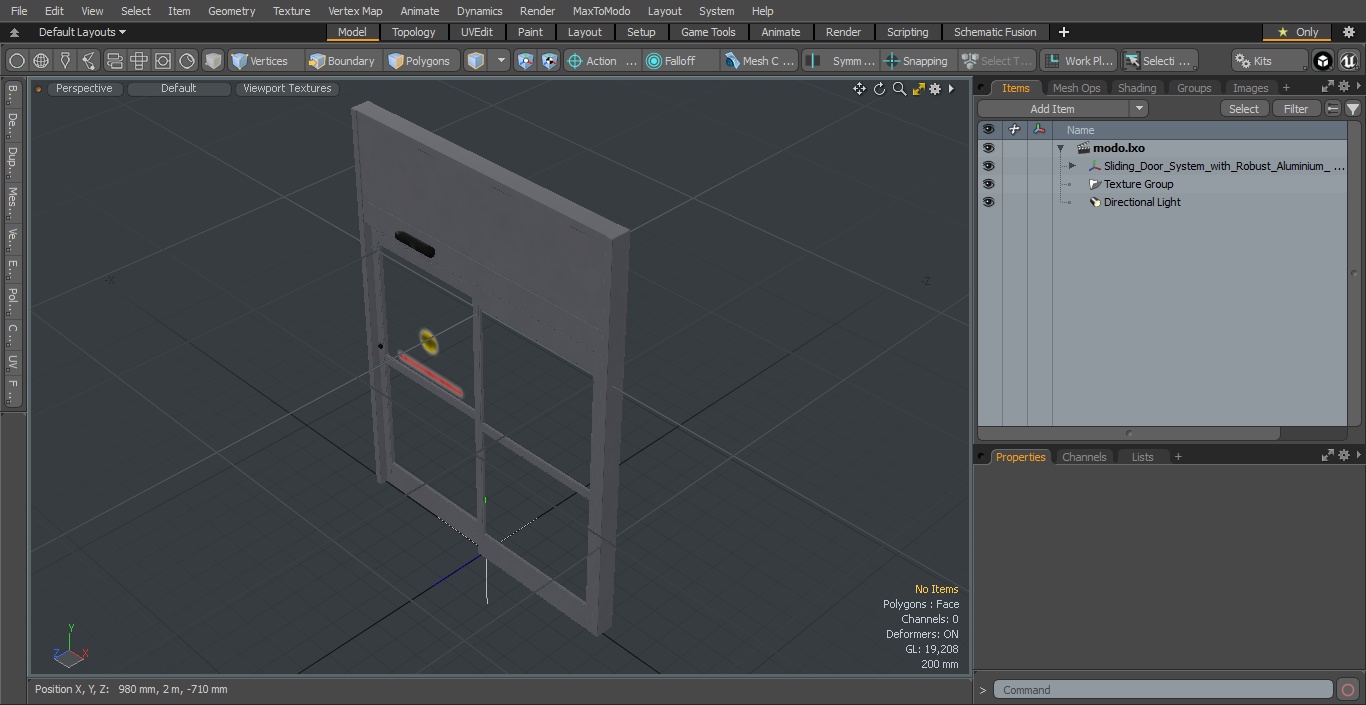 Sliding Door System with Robust Aluminium Framing 3D model