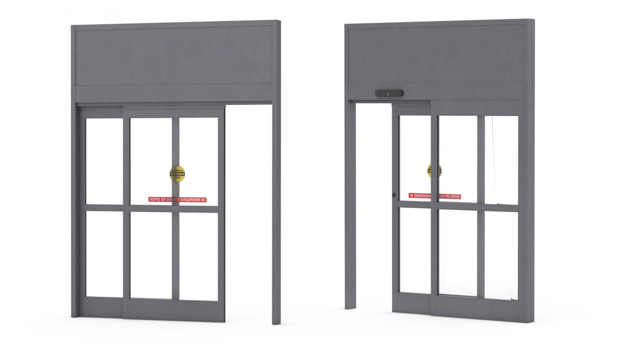 Sliding Door System with Robust Aluminium Framing 3D model