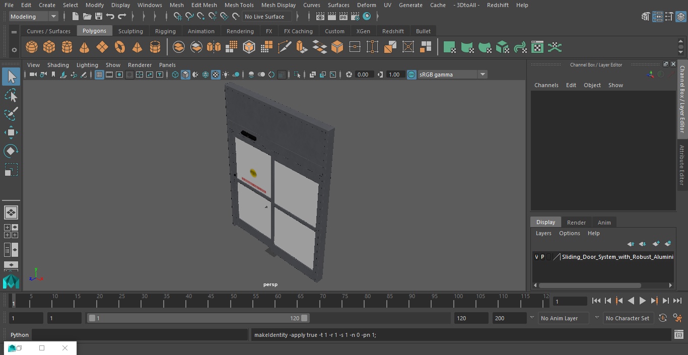 Sliding Door System with Robust Aluminium Framing 3D model