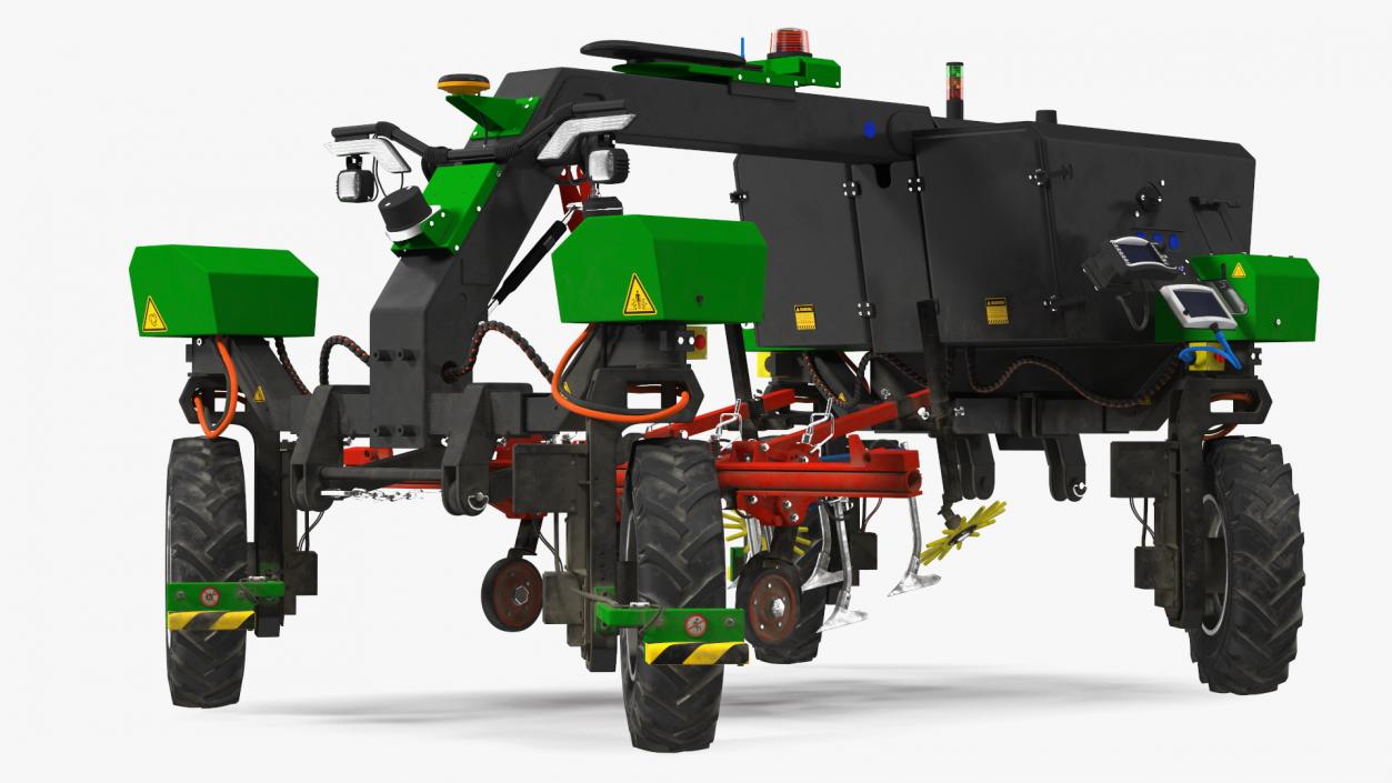 Dusty Autonomous Farm Robot Rigged 3D model