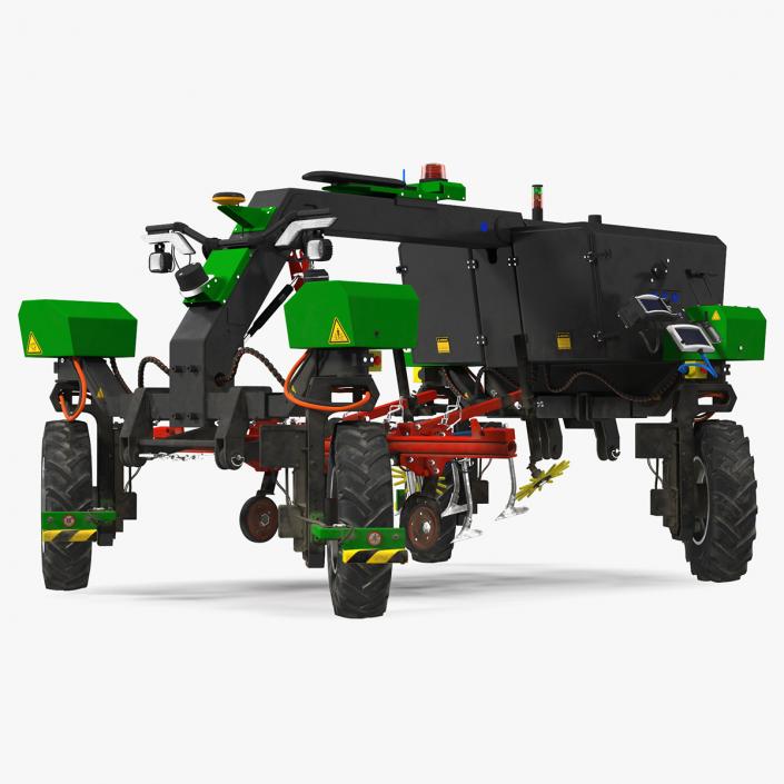 Dusty Autonomous Farm Robot Rigged 3D model