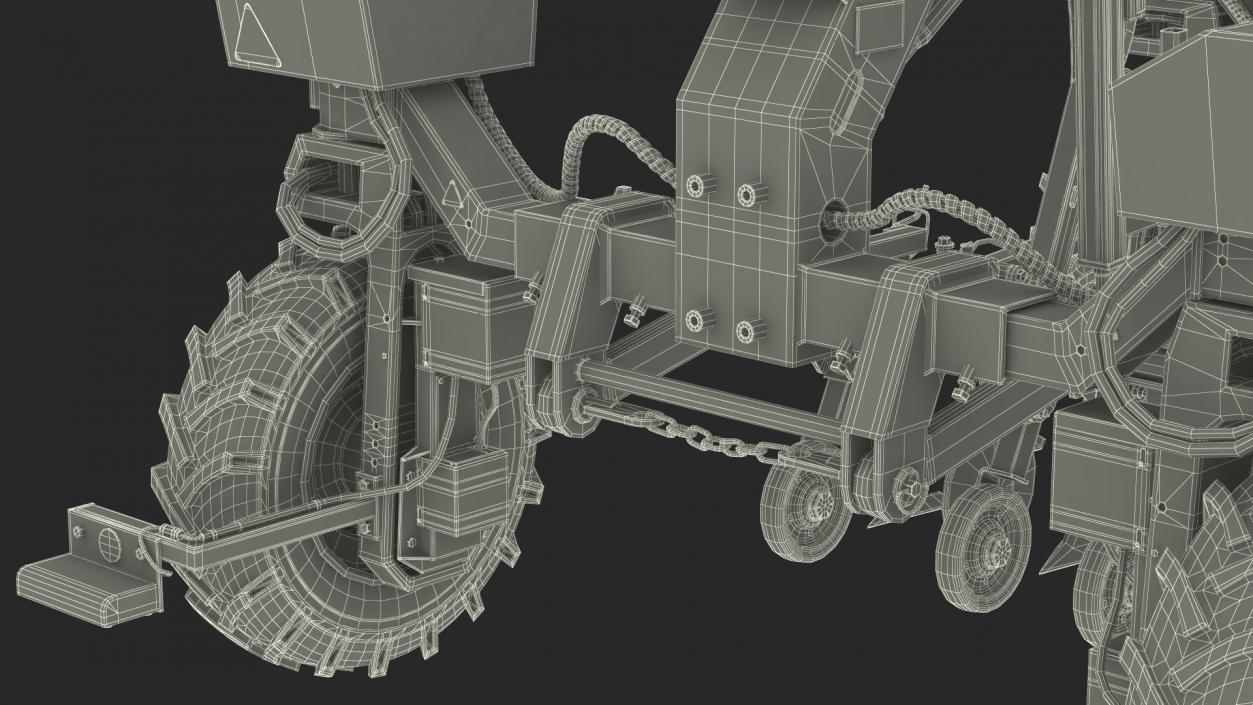 Dusty Autonomous Farm Robot Rigged 3D model