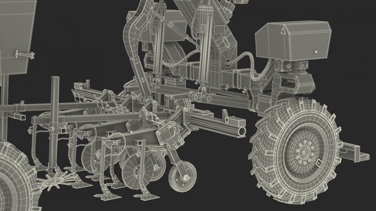 Dusty Autonomous Farm Robot Rigged 3D model