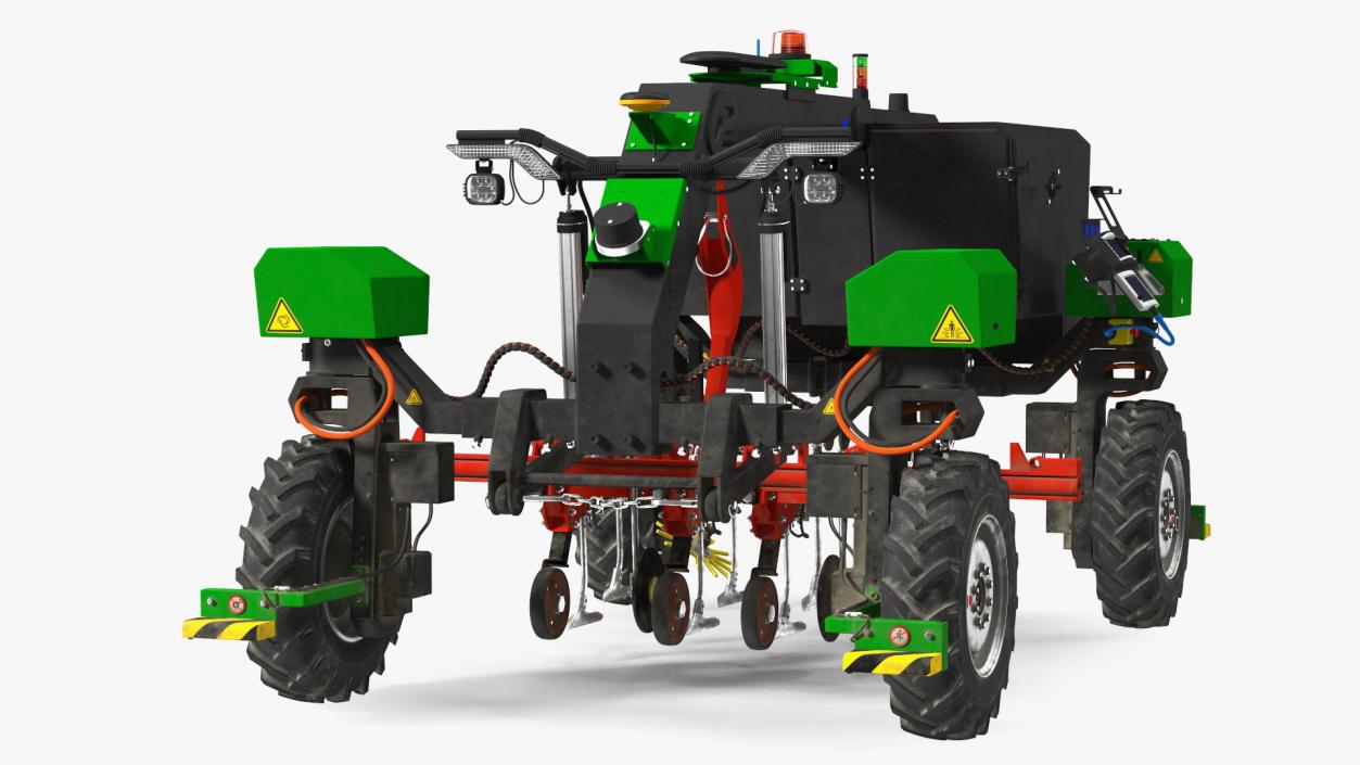 Dusty Autonomous Farm Robot Rigged 3D model