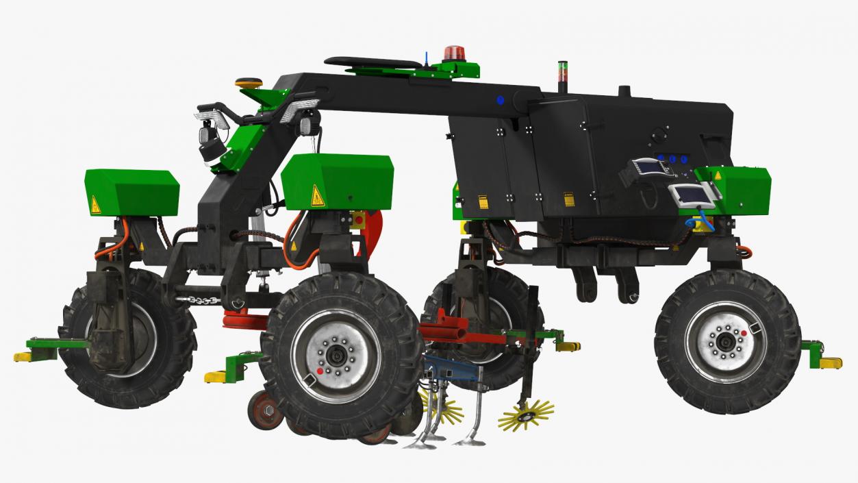 Dusty Autonomous Farm Robot Rigged 3D model