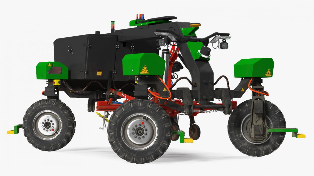 Dusty Autonomous Farm Robot Rigged 3D model