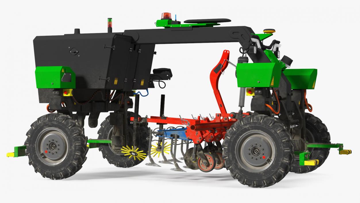 Dusty Autonomous Farm Robot Rigged 3D model