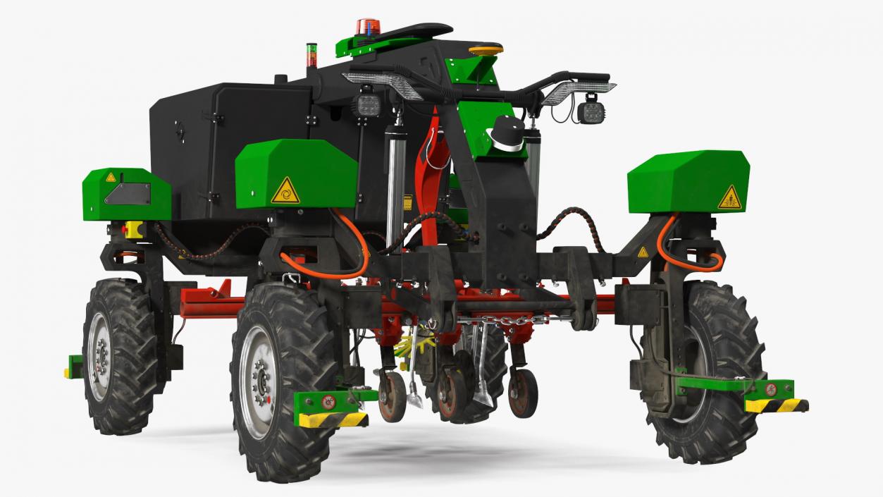 Dusty Autonomous Farm Robot Rigged 3D model