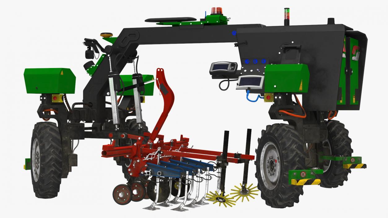 Dusty Autonomous Farm Robot Rigged 3D model