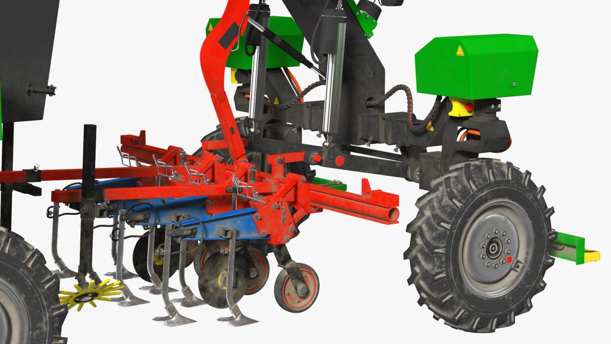 Dusty Autonomous Farm Robot Rigged 3D model