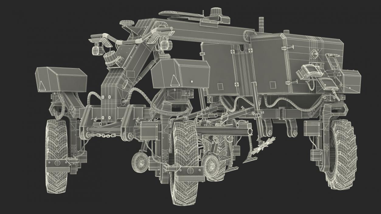 Dusty Autonomous Farm Robot Rigged 3D model