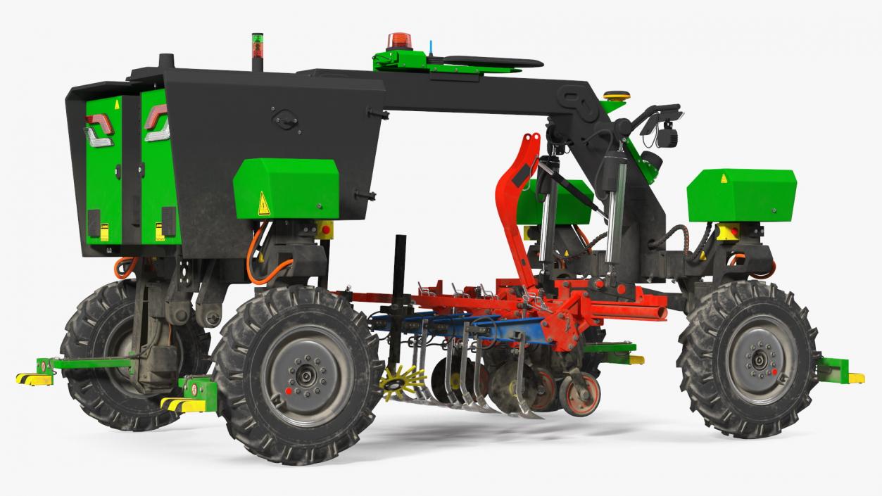 Dusty Autonomous Farm Robot Rigged 3D model