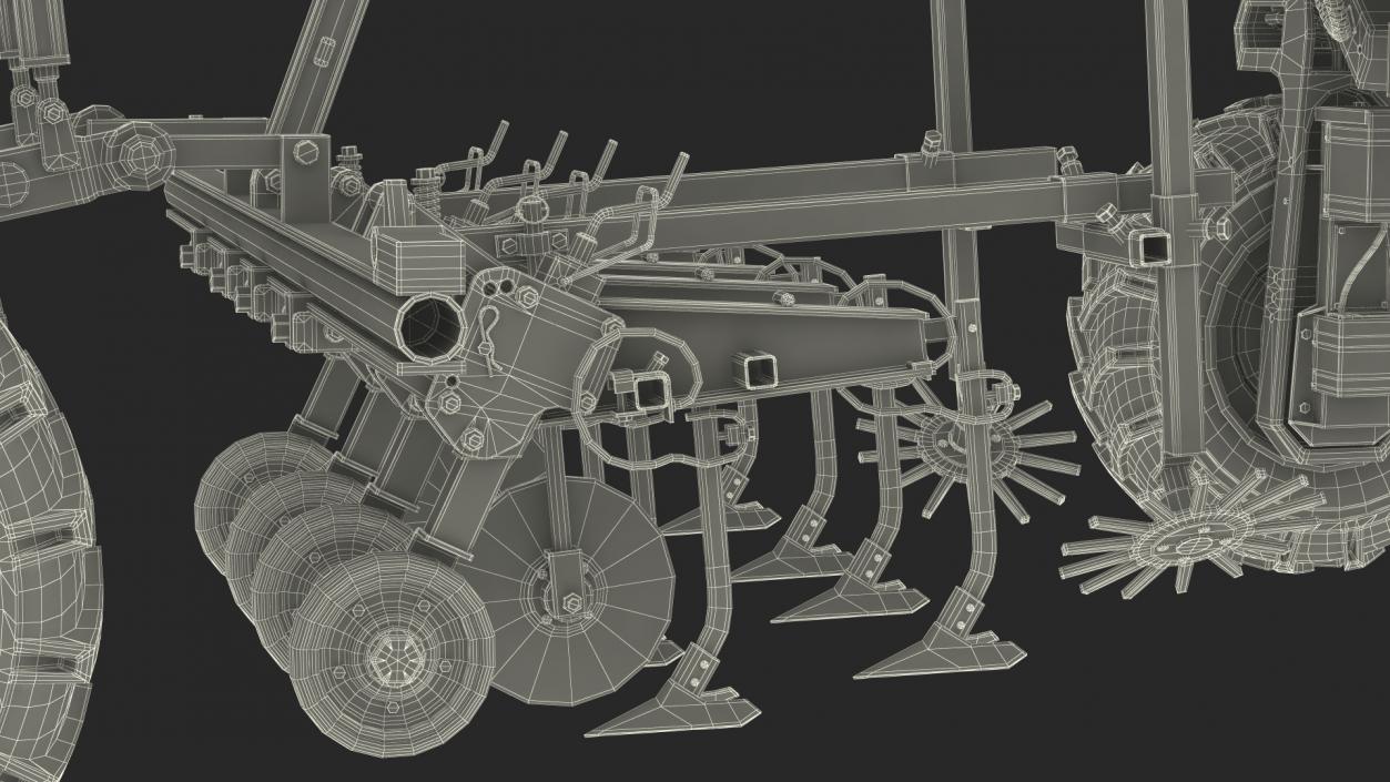 Dusty Autonomous Farm Robot Rigged 3D model