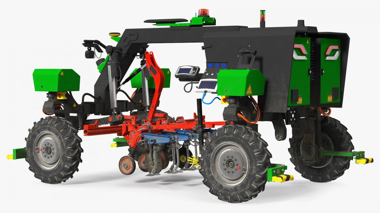 Dusty Autonomous Farm Robot Rigged 3D model