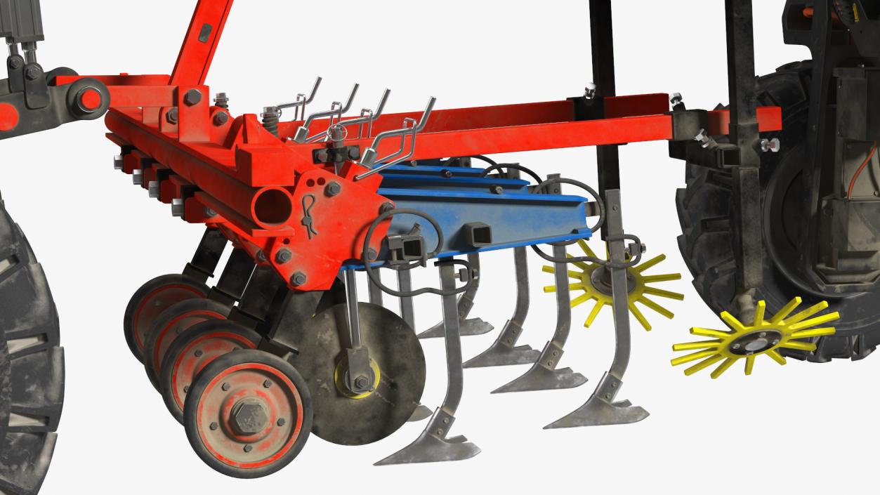 Dusty Autonomous Farm Robot Rigged 3D model