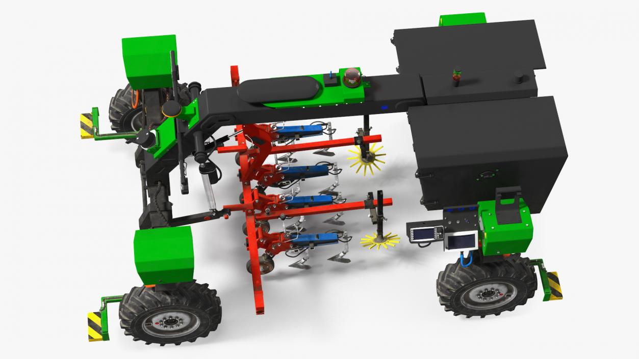 Dusty Autonomous Farm Robot Rigged 3D model