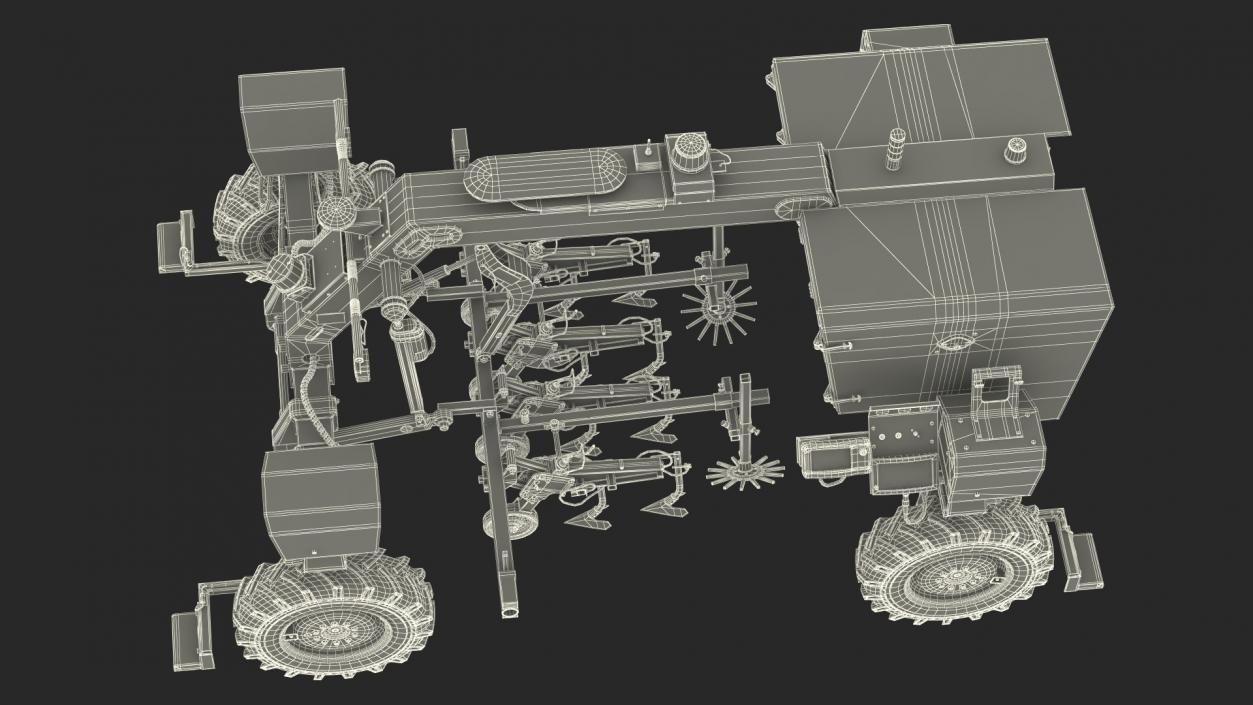 Dusty Autonomous Farm Robot Rigged 3D model