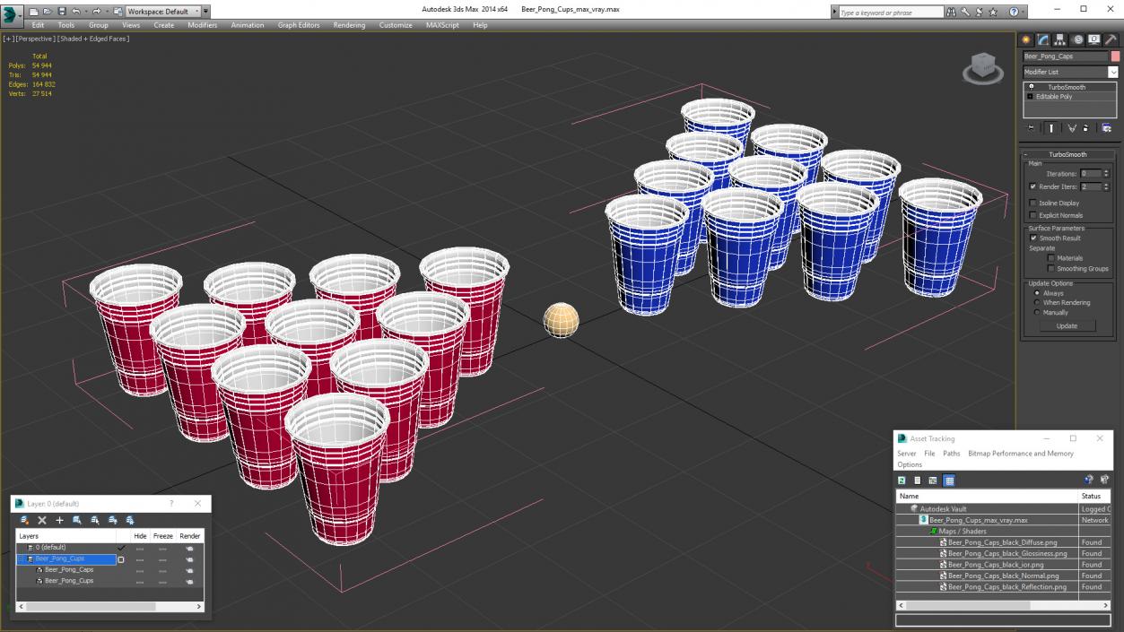 Beer Pong Cups 3D model