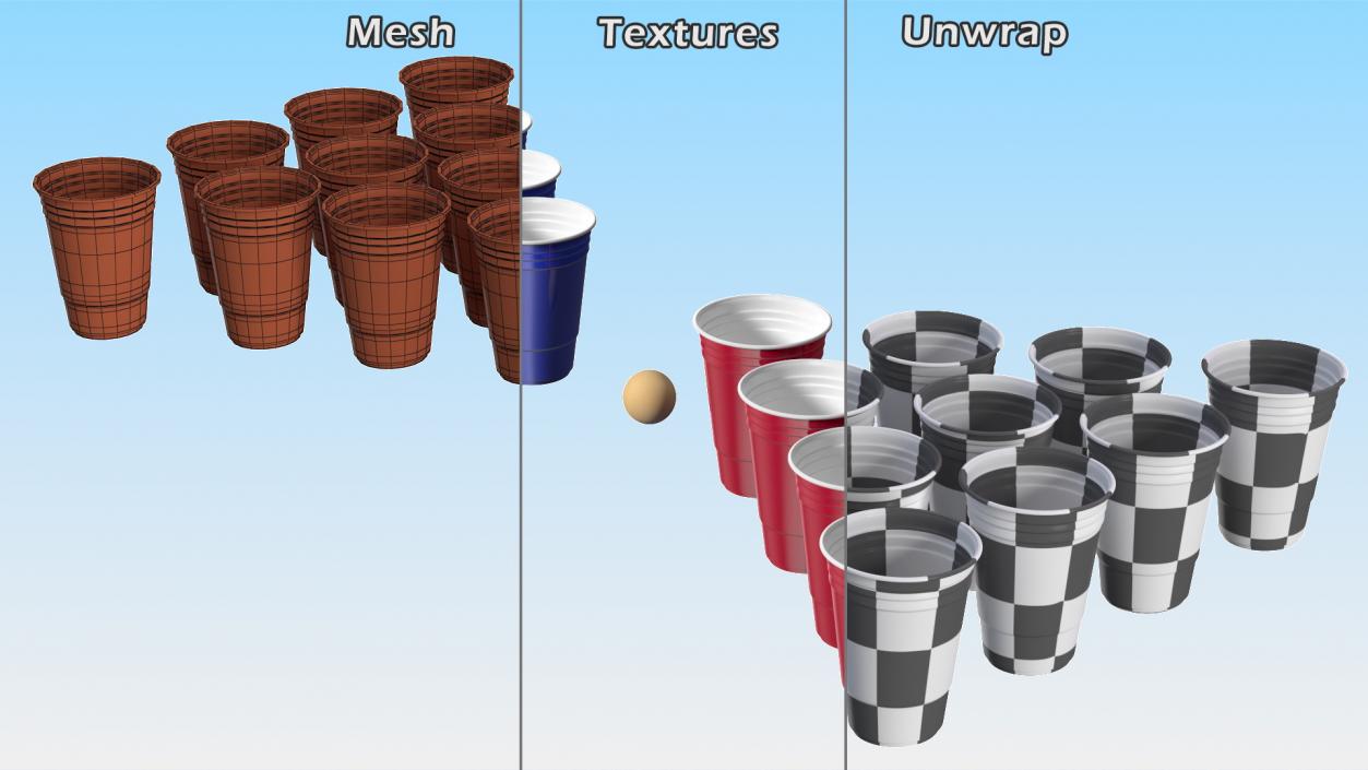 Beer Pong Cups 3D model