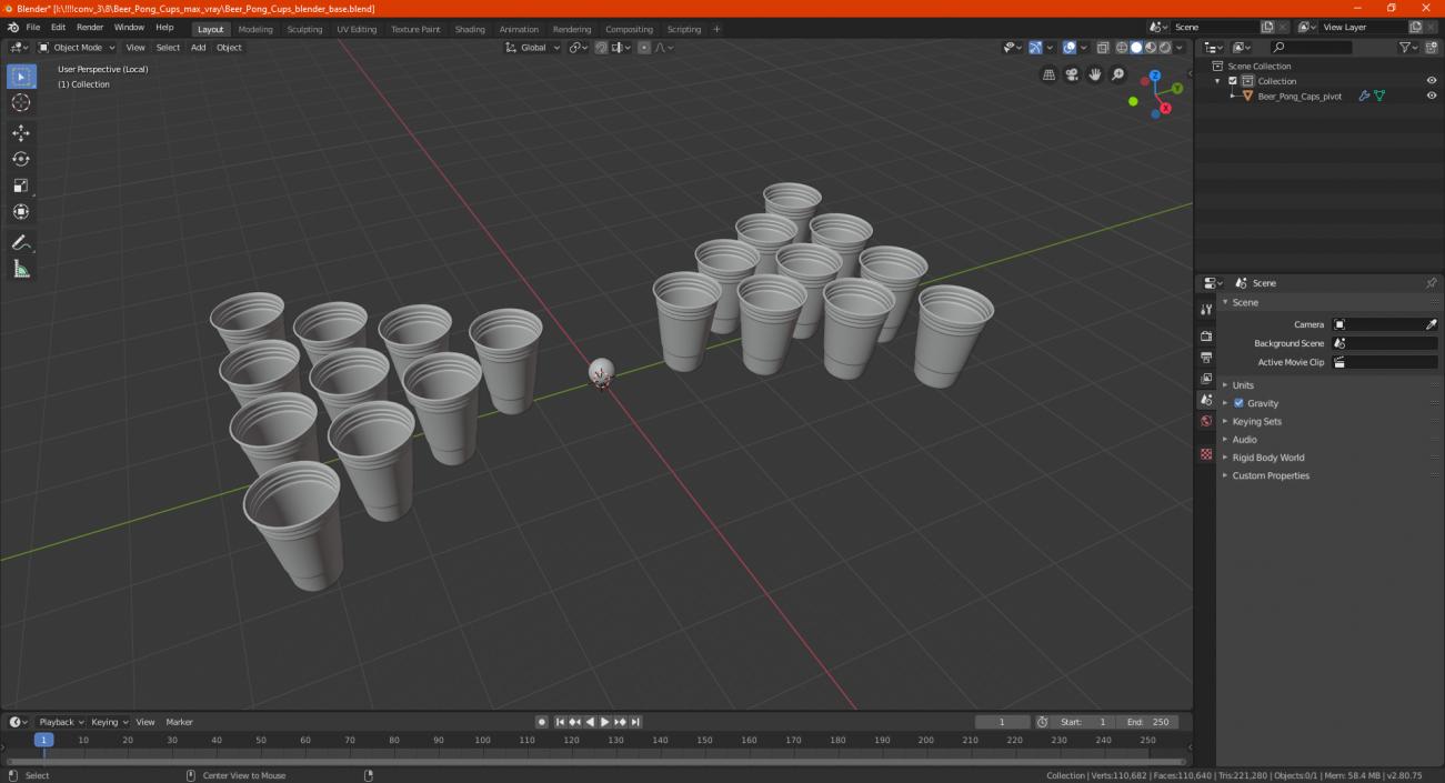 Beer Pong Cups 3D model