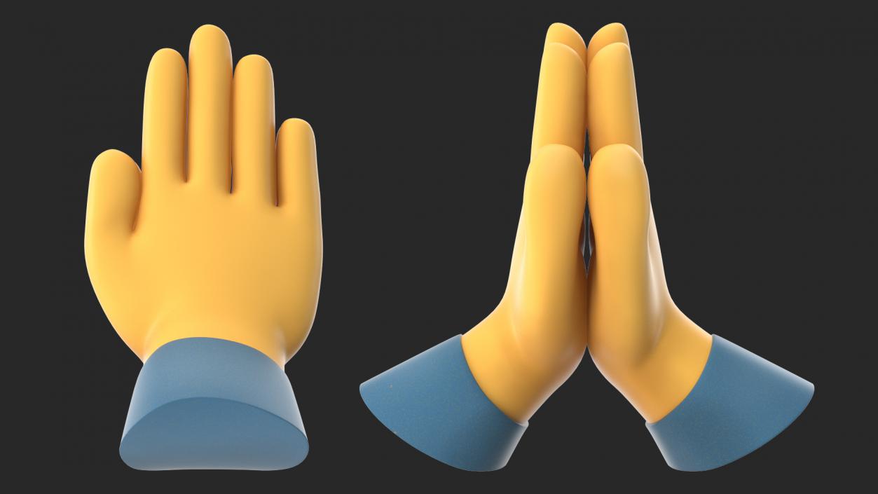 3D Folded Hands Emoji model