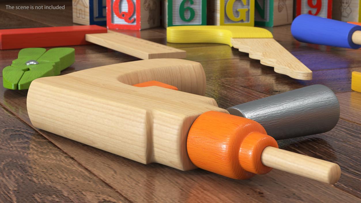 3D Colorful Wooden Tools