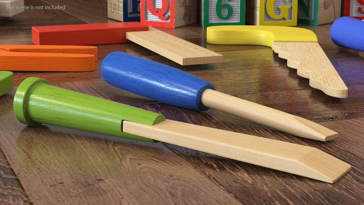 3D Colorful Wooden Tools