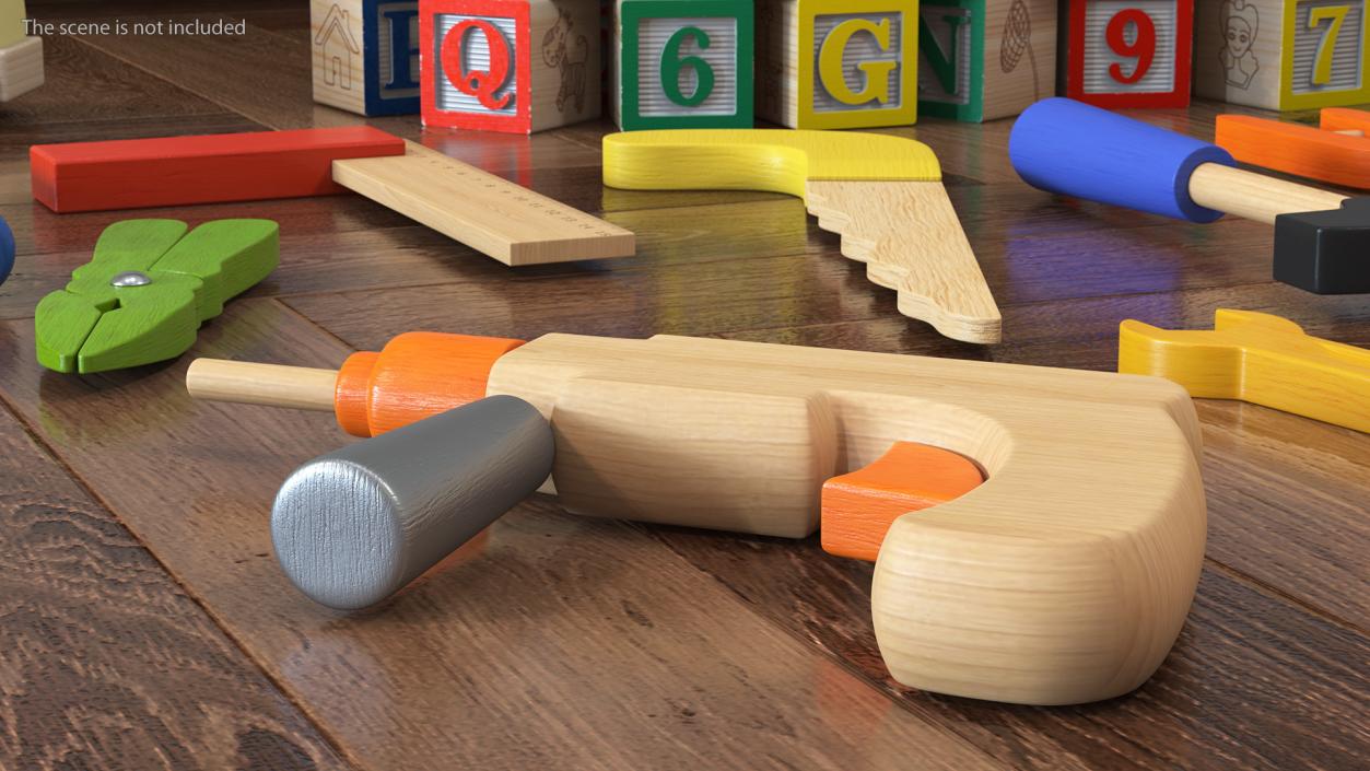 3D Colorful Wooden Tools