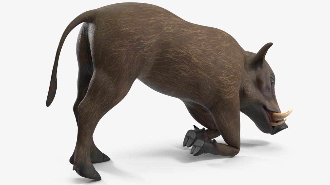 3D African Wild Boar Kneeling Pose 2 model