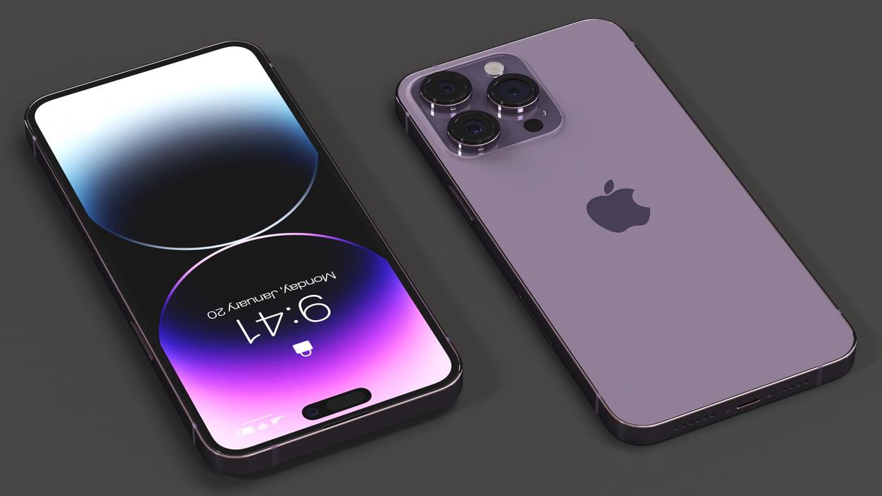 3D model Apple iPhone 14 Pro Max Deep Purple