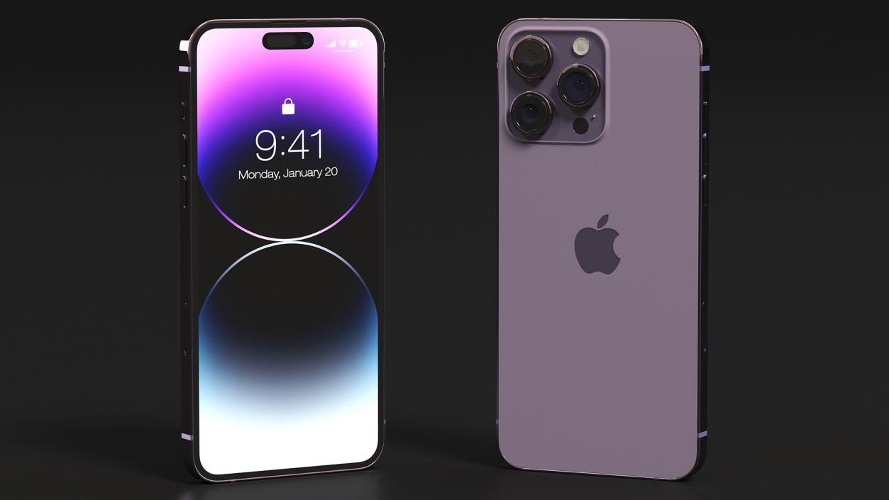 3D model Apple iPhone 14 Pro Max Deep Purple