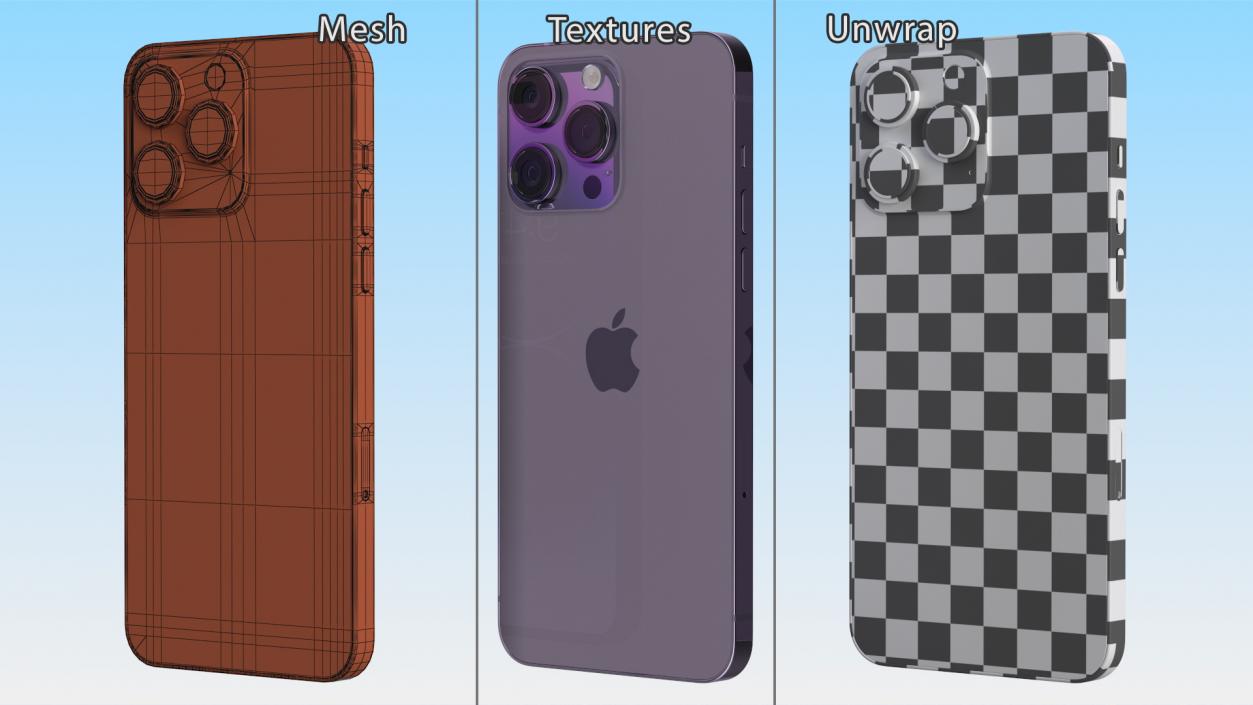 3D model Apple iPhone 14 Pro Max Deep Purple