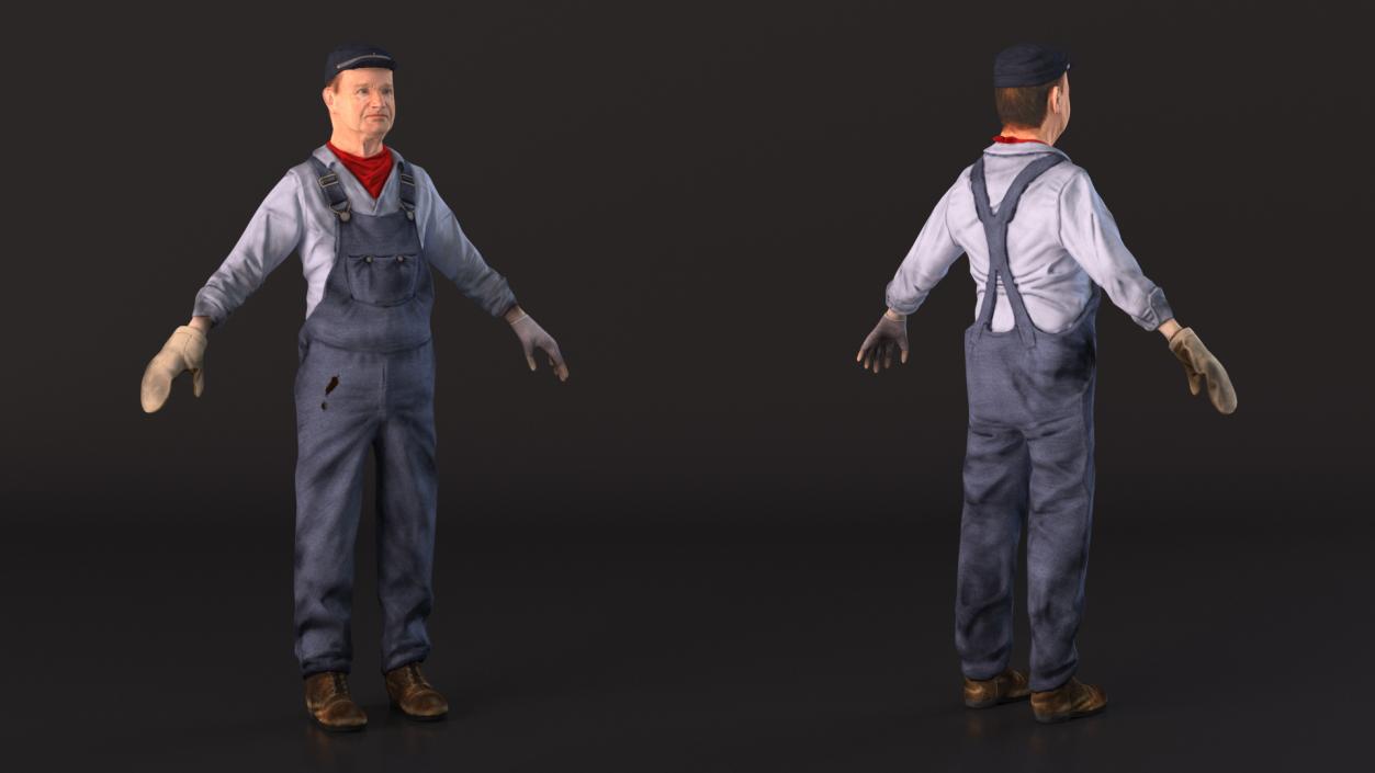 Train Conductor Character Rigged 3D