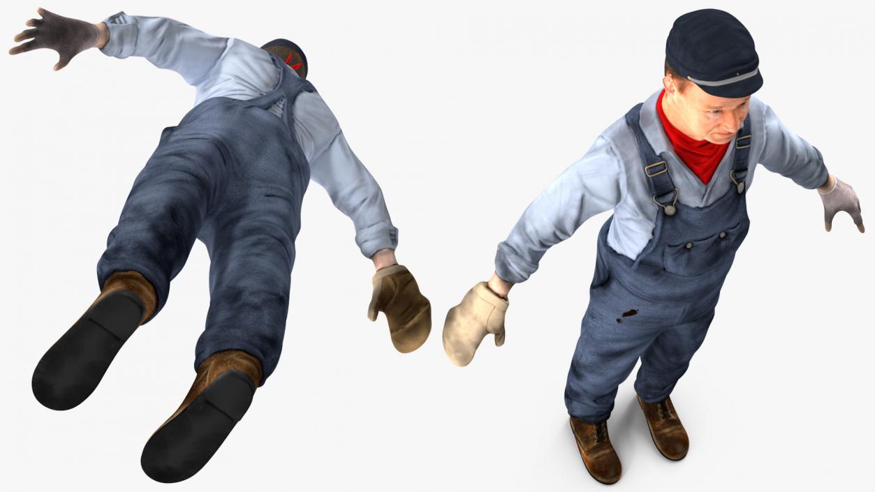 Train Conductor Character Rigged 3D