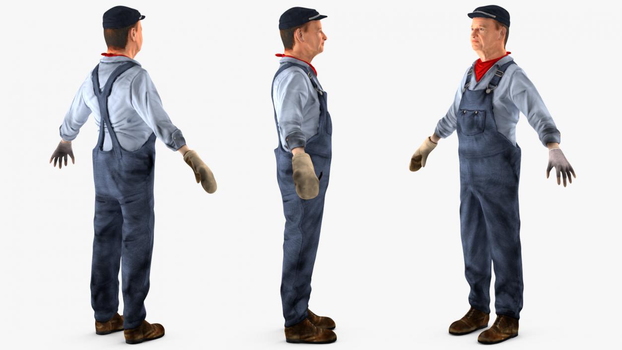 Train Conductor Character Rigged 3D