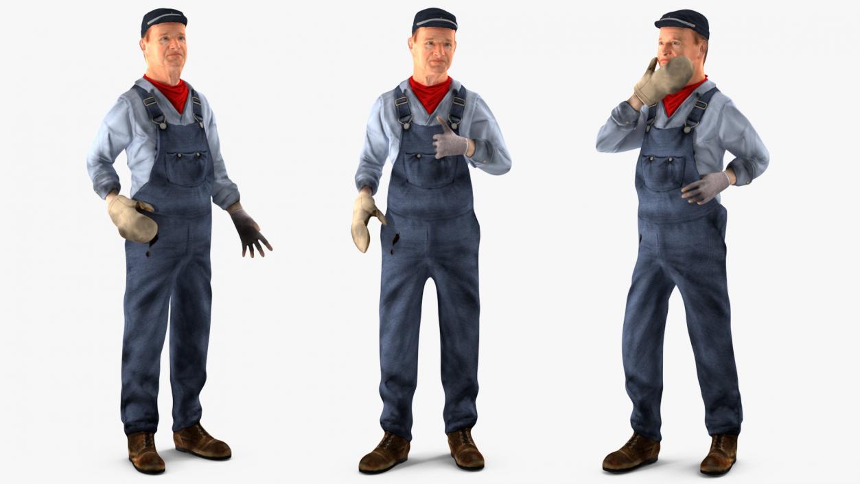 Train Conductor Character Rigged 3D