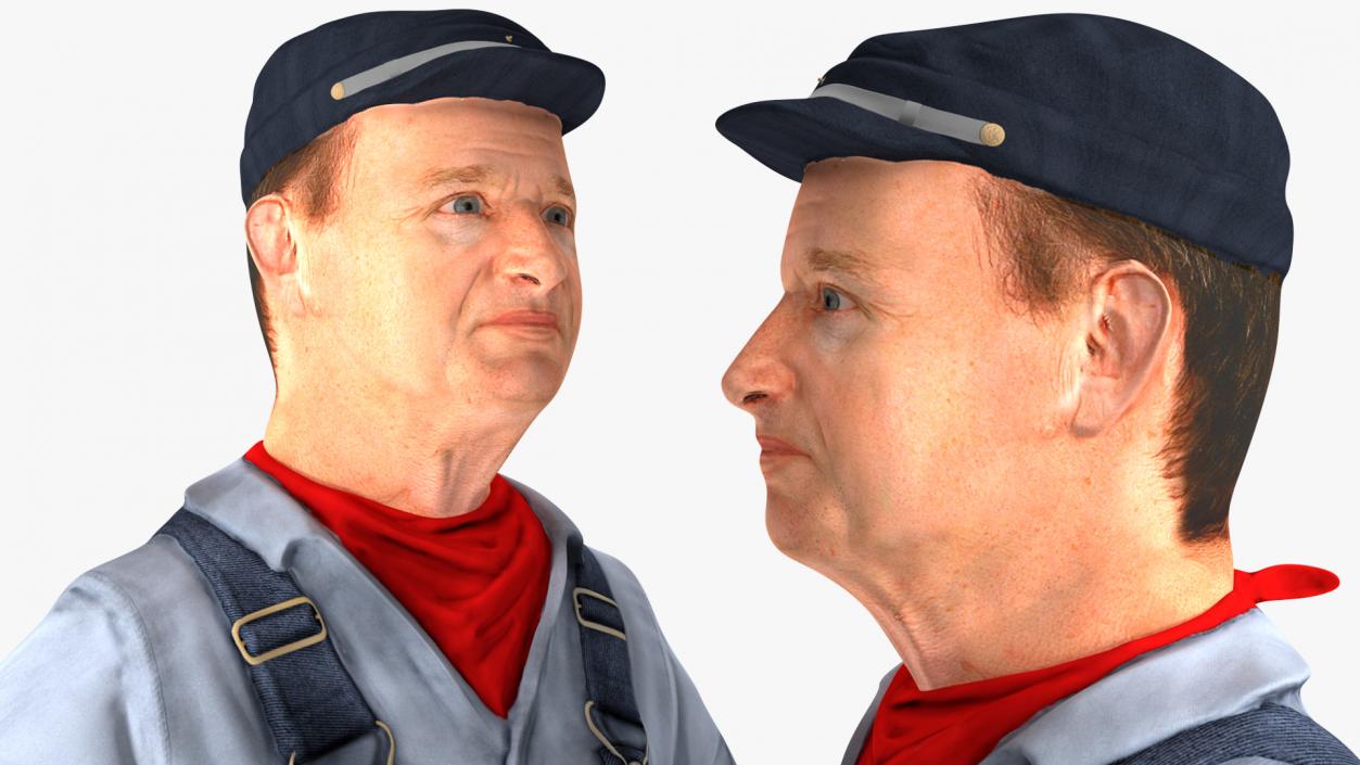 Train Conductor Character Rigged 3D