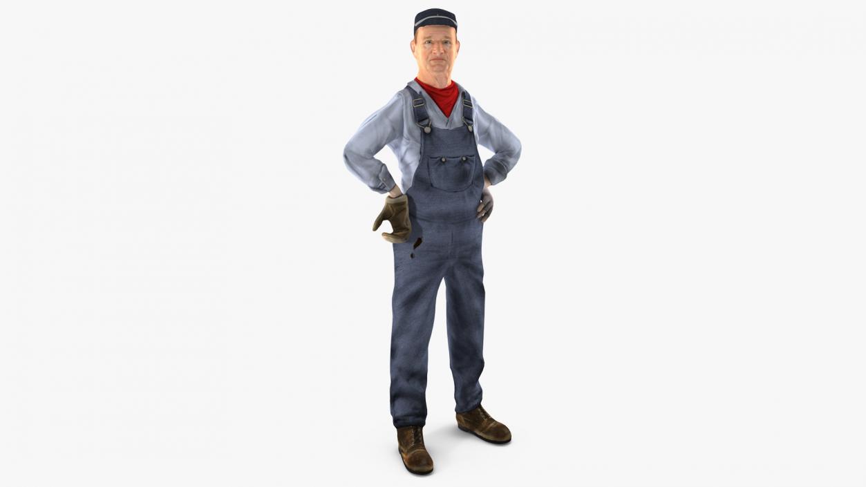 Train Conductor Character Rigged 3D