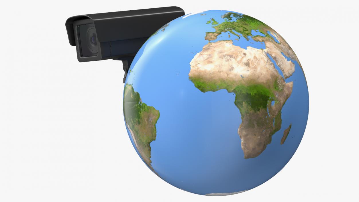 3D model Earth Stylized with Security Camera