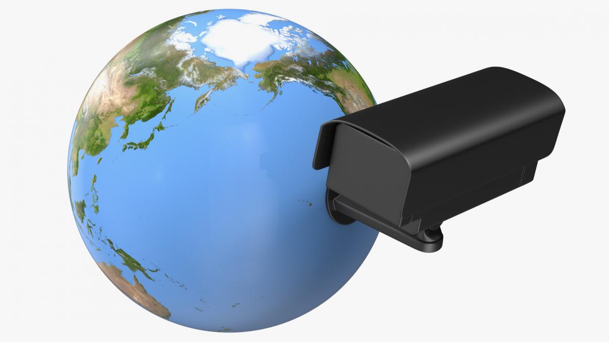 3D model Earth Stylized with Security Camera