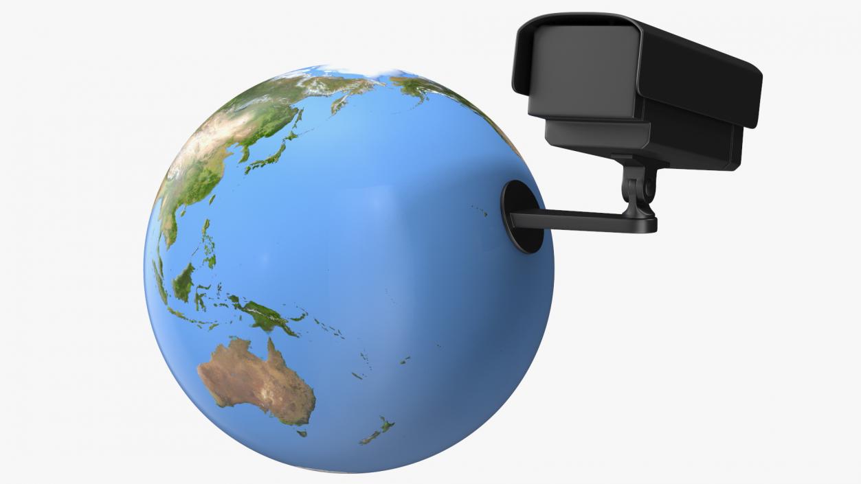 3D model Earth Stylized with Security Camera