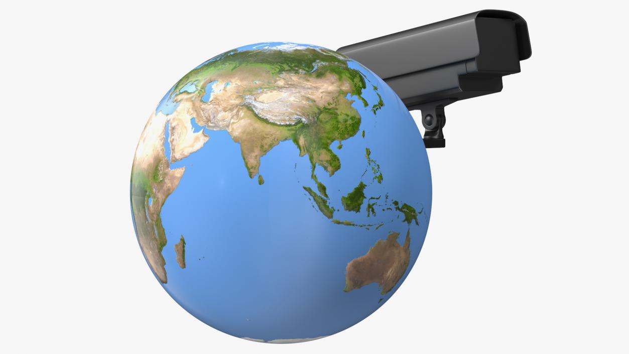 3D model Earth Stylized with Security Camera