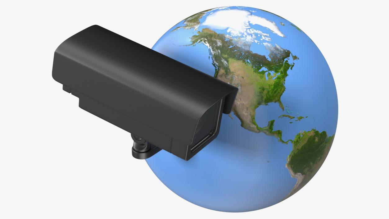 3D model Earth Stylized with Security Camera