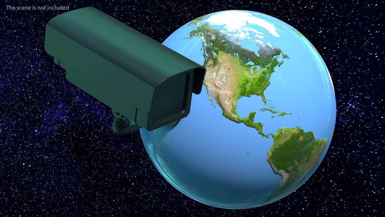 3D model Earth Stylized with Security Camera