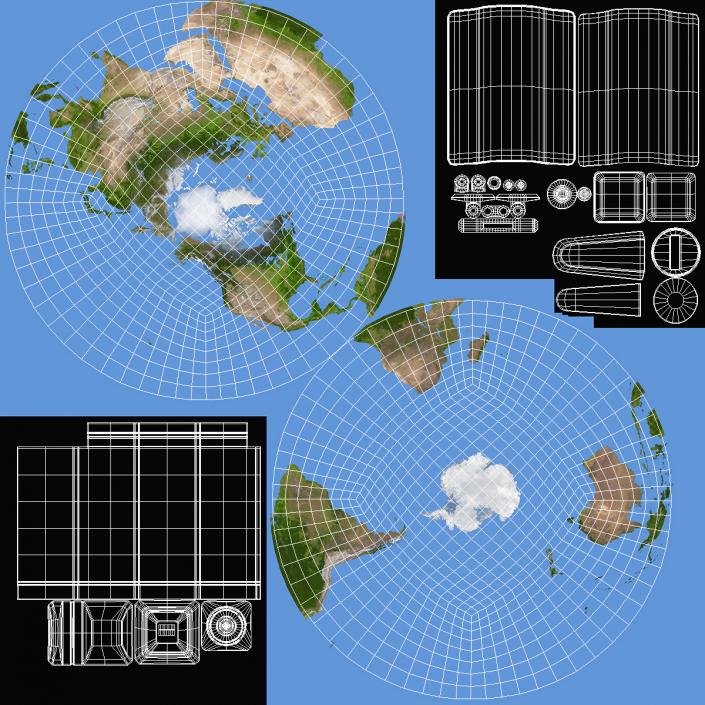 3D model Earth Stylized with Security Camera