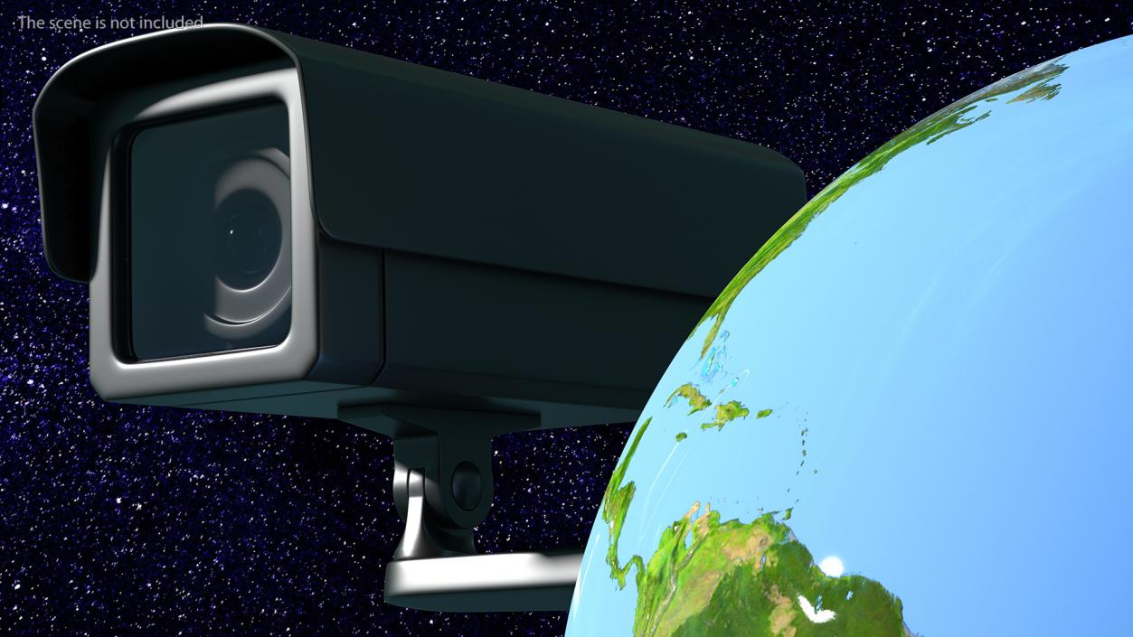 3D model Earth Stylized with Security Camera