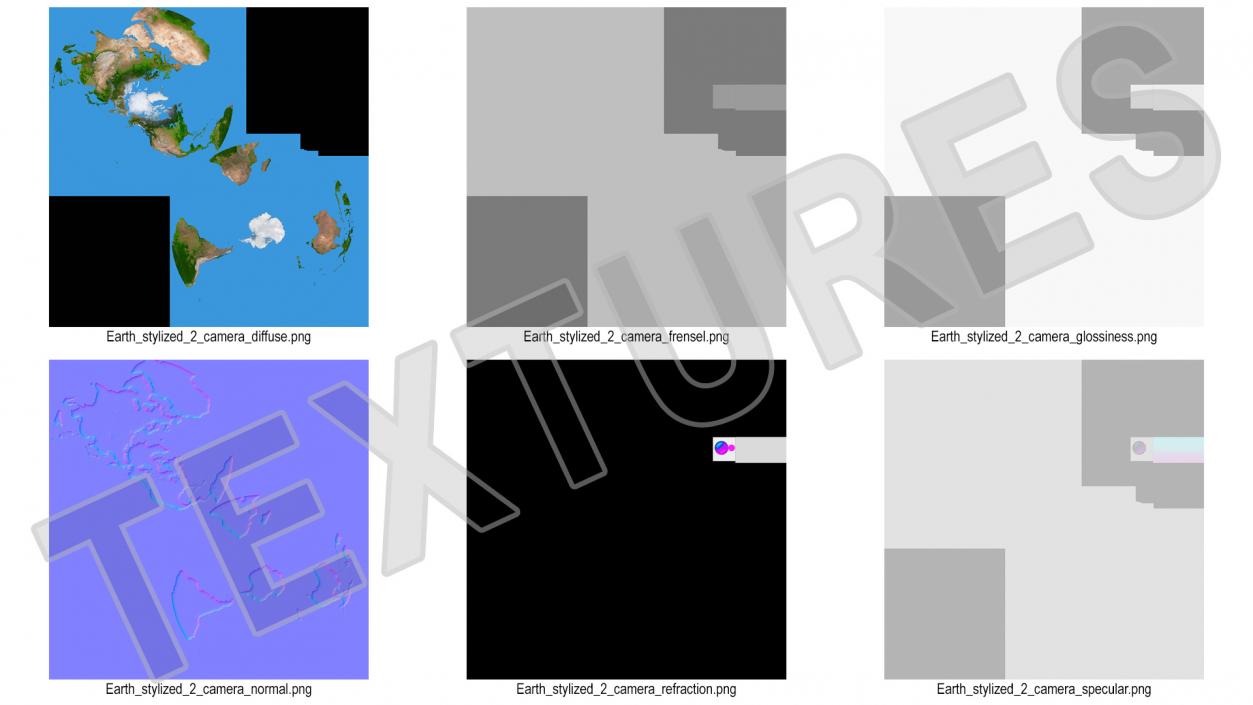 3D model Earth Stylized with Security Camera